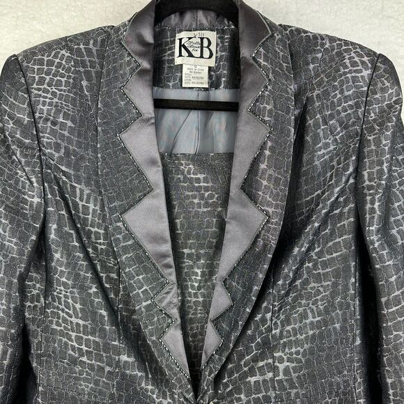 Vintage Stella Louise for KB Blazer Jacket Womens 10 Alligator Western Beaded - Picture 8 of 12